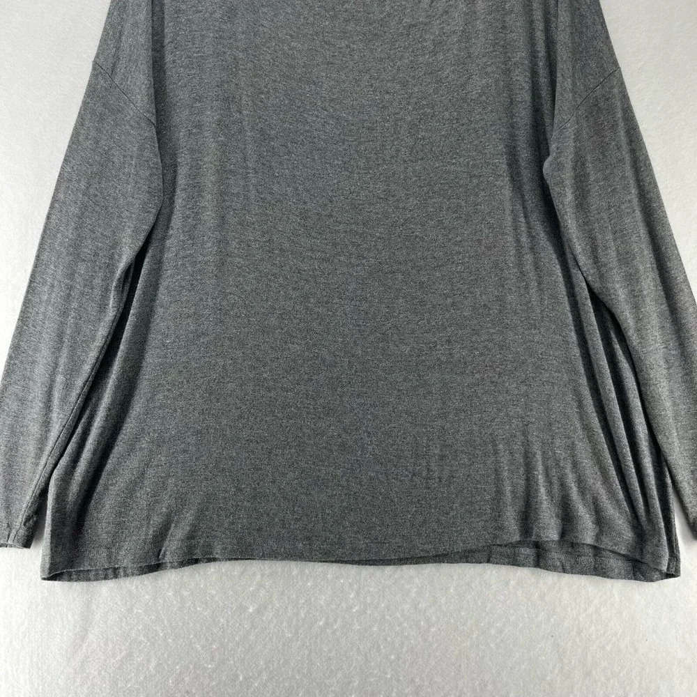 CAbi Top Womens Sz M Oversized Round Neck Long Sleeve Stretch Jersey Rayon Gray - Picture 6 of 11